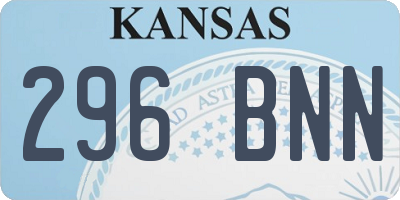 KS license plate 296BNN
