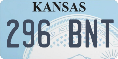KS license plate 296BNT