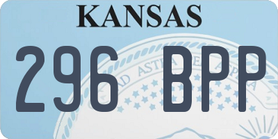 KS license plate 296BPP