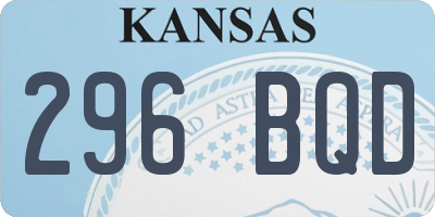 KS license plate 296BQD