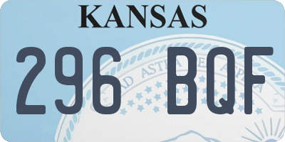 KS license plate 296BQF
