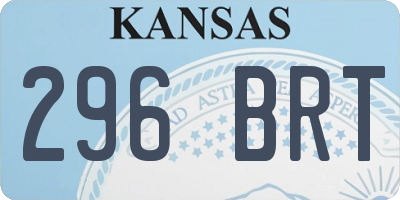 KS license plate 296BRT