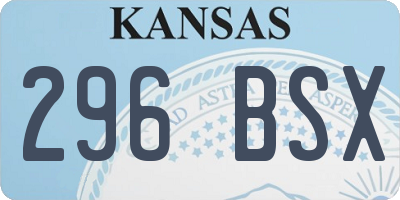 KS license plate 296BSX