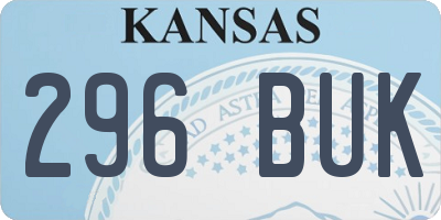 KS license plate 296BUK