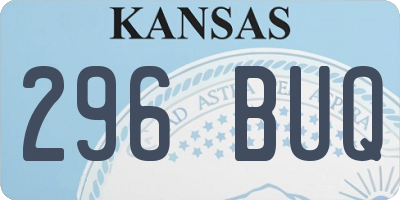 KS license plate 296BUQ