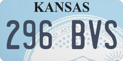 KS license plate 296BVS