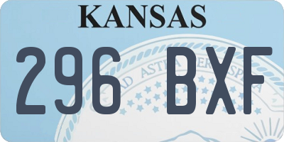 KS license plate 296BXF