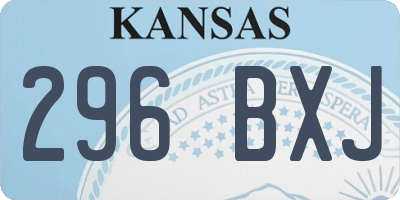 KS license plate 296BXJ