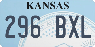 KS license plate 296BXL