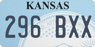 KS license plate 296BXX