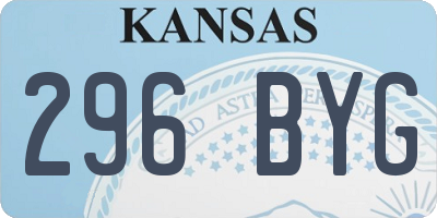 KS license plate 296BYG