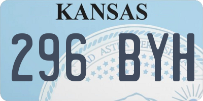 KS license plate 296BYH