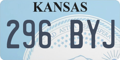 KS license plate 296BYJ