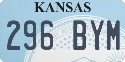 KS license plate 296BYM