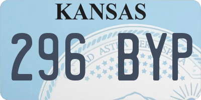KS license plate 296BYP