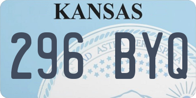 KS license plate 296BYQ