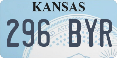 KS license plate 296BYR