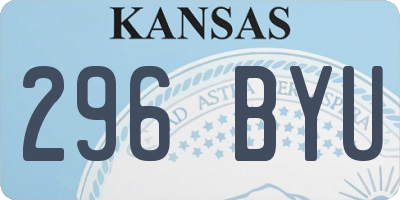 KS license plate 296BYU