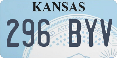 KS license plate 296BYV