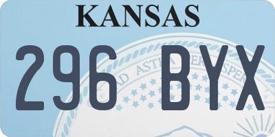 KS license plate 296BYX