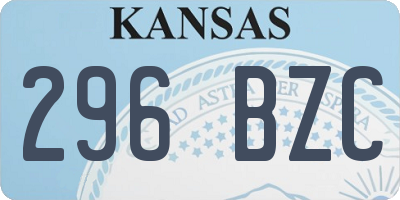 KS license plate 296BZC