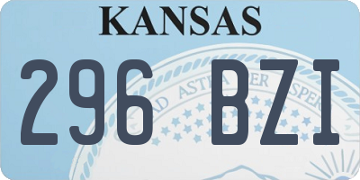 KS license plate 296BZI