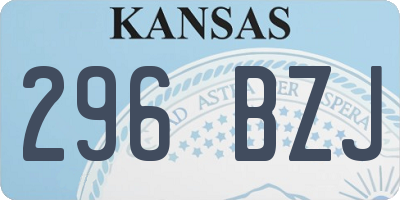KS license plate 296BZJ