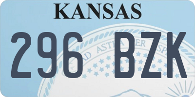 KS license plate 296BZK