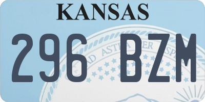 KS license plate 296BZM