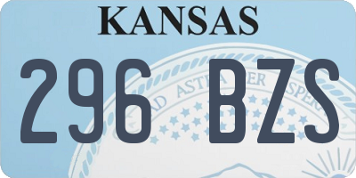 KS license plate 296BZS