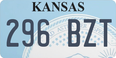 KS license plate 296BZT