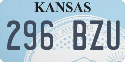 KS license plate 296BZU