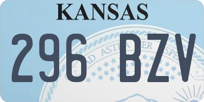 KS license plate 296BZV