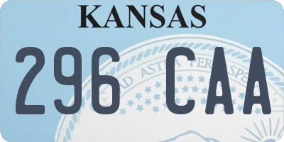 KS license plate 296CAA