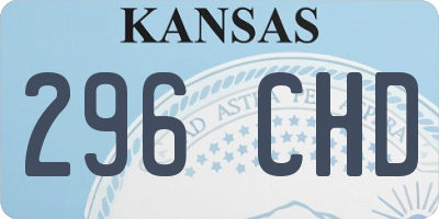 KS license plate 296CHD
