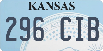 KS license plate 296CIB