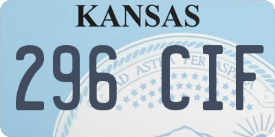 KS license plate 296CIF