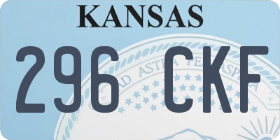 KS license plate 296CKF