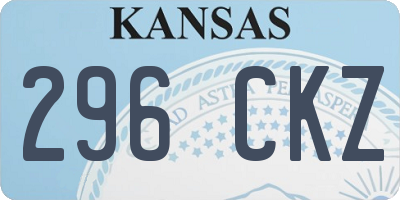 KS license plate 296CKZ