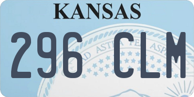 KS license plate 296CLM