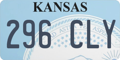 KS license plate 296CLY