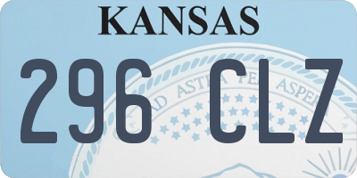 KS license plate 296CLZ
