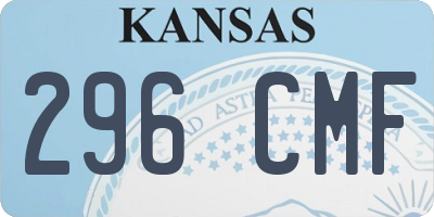 KS license plate 296CMF