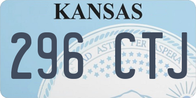KS license plate 296CTJ