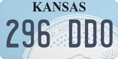 KS license plate 296DDO