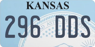 KS license plate 296DDS