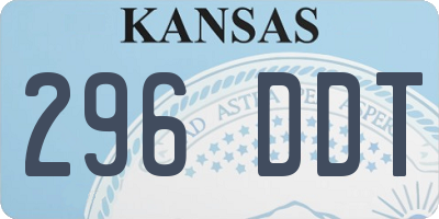 KS license plate 296DDT