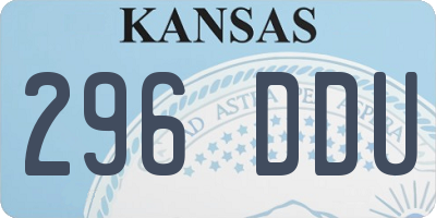KS license plate 296DDU