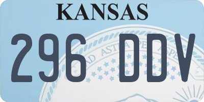KS license plate 296DDV