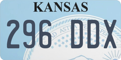 KS license plate 296DDX